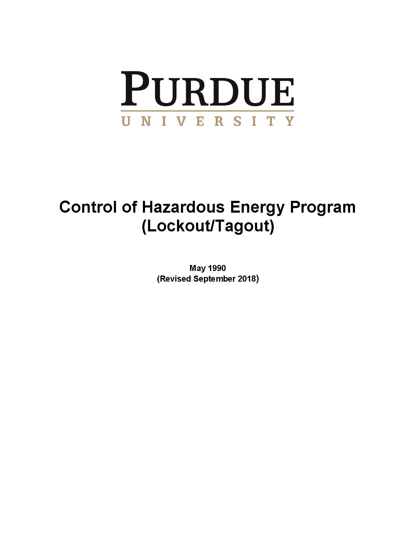 clickable link to the control of hazardous energy lockout tagout program
